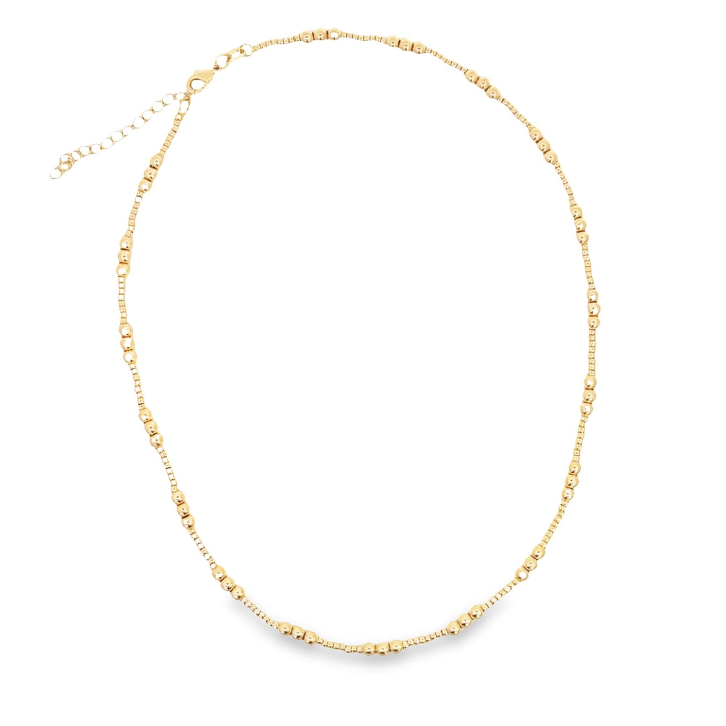 18K Gold Filled 4mm Beaded Chain Necklace (H184)