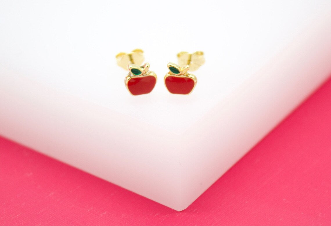 Gold Filled Apple Necklace Earrings Jewelry Set (XX15)