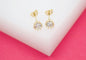 18K Gold Filled 6mm Clear Round CZ Stone Stud Earrings