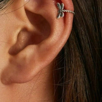 Sterling Silver Dragonfly Ear Cuff