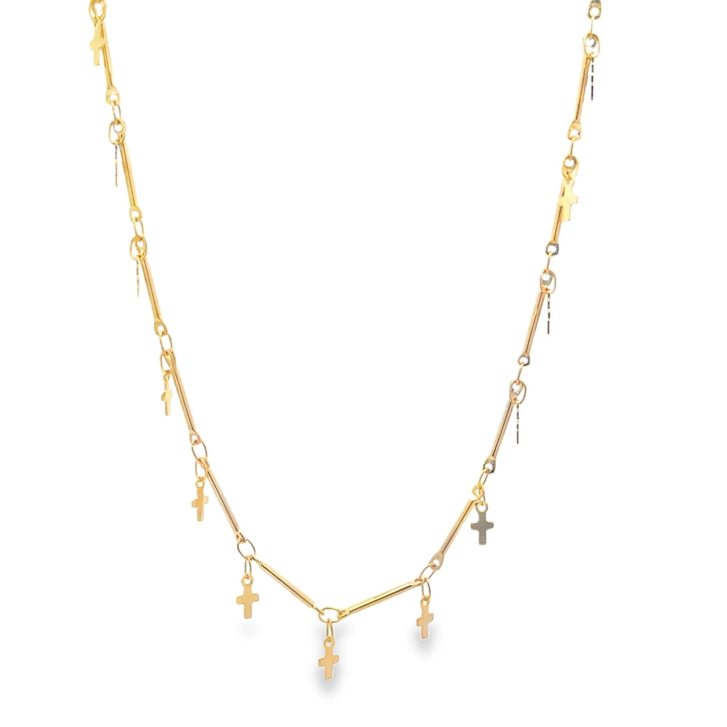 Bar Link Tiny Dangle Cross Charm Bracelet (H260A/E280/I352A)