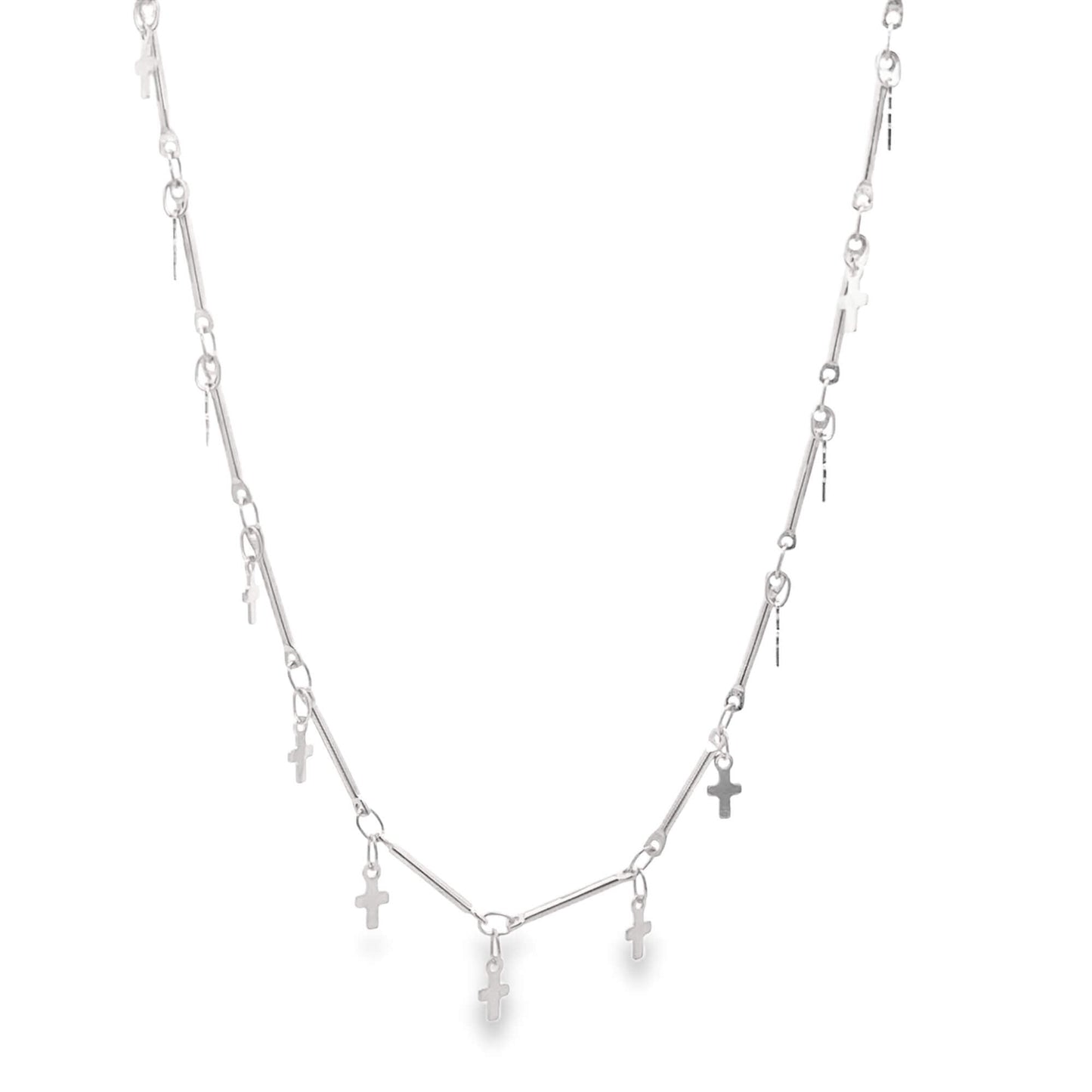 Bar Link Tiny Dangle Cross Charm Bracelet (H260A/E280/I352A)