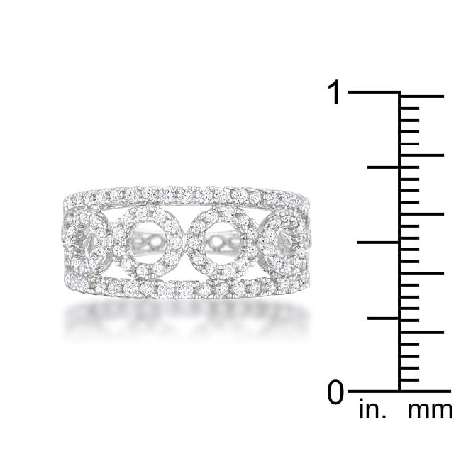 Rina 0.5ct CZ Rhodium Contemporary Band Ring
