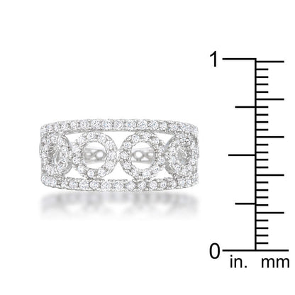 Rina 0.5ct CZ Rhodium Contemporary Band Ring