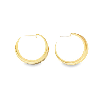 18K Gold Filled Curved Wide Minimalist Hoops (J305-J307)(L395)
