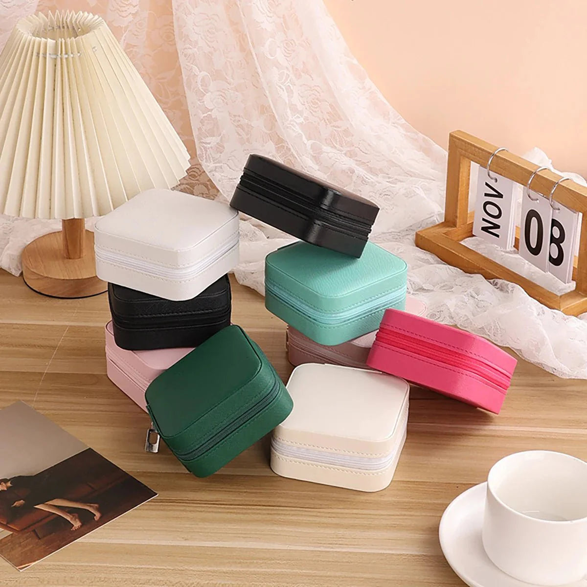 Portable Mini Jewelry Storage Box Travel Organizer Jewelry Case