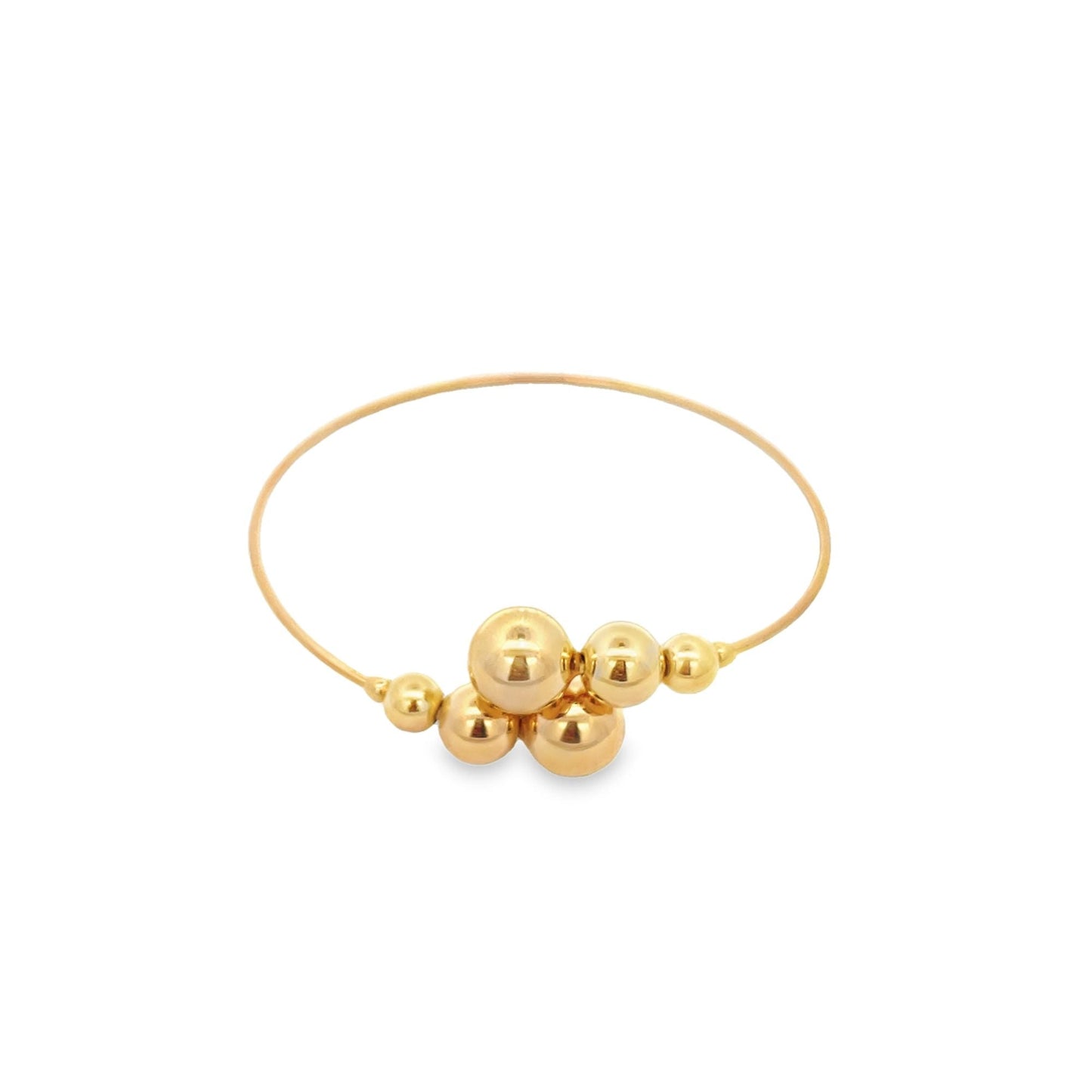 Wrist Cuff Bangle With Gold/Pearls Ball Beads (B2)