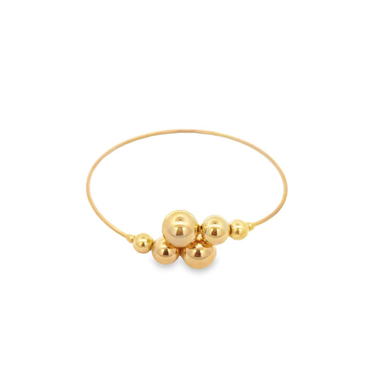 Wrist Cuff Bangle With Gold/Pearls Ball Beads (B2)