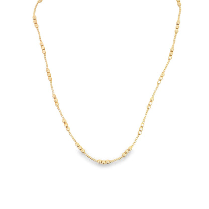 18K Gold Filled 4mm Beaded Chain Necklace (H184)