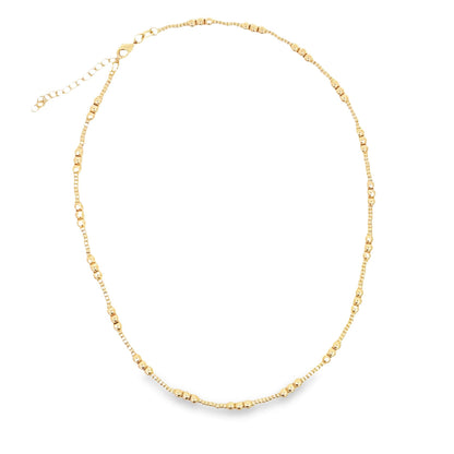 18K Gold Filled 4mm Beaded Chain Necklace (H184)