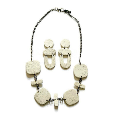 Modern Minimalist Clay Jewelry Set Handmade