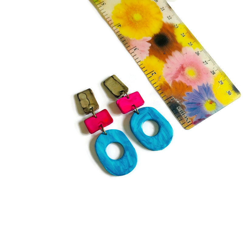 Colorful Geometric Jewelry Set Handmade