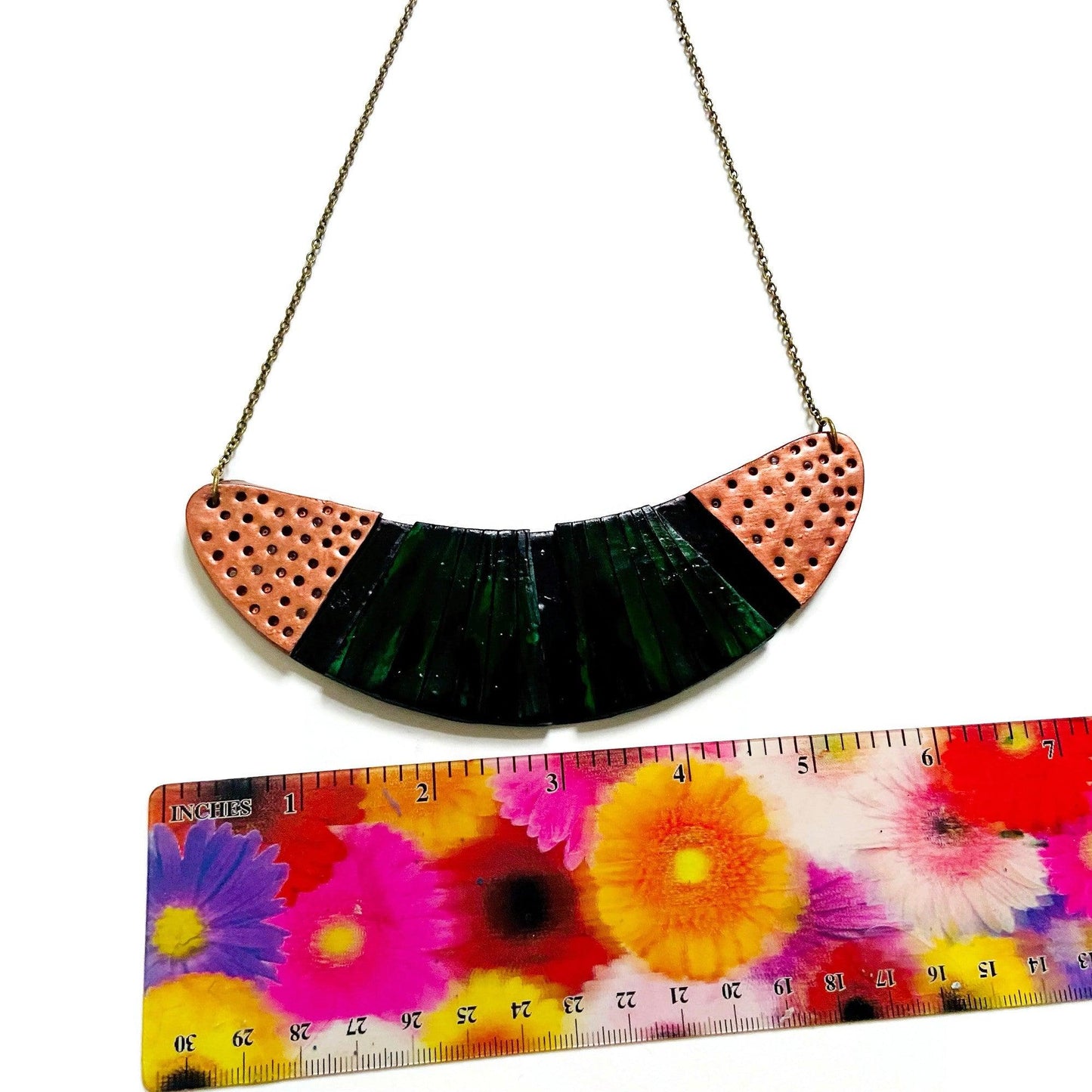 Copper & Emerald Green Statement Jewelry Set