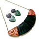 Copper & Emerald Green Statement Jewelry Set