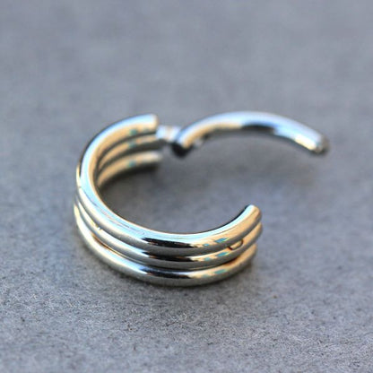 316L Stainless Steel Triple Seamless Clicker Ring