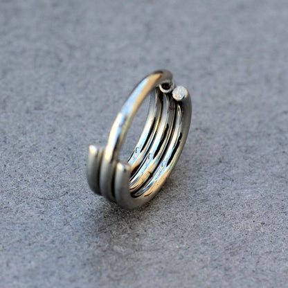 316L Stainless Steel Triple Seamless Clicker Ring