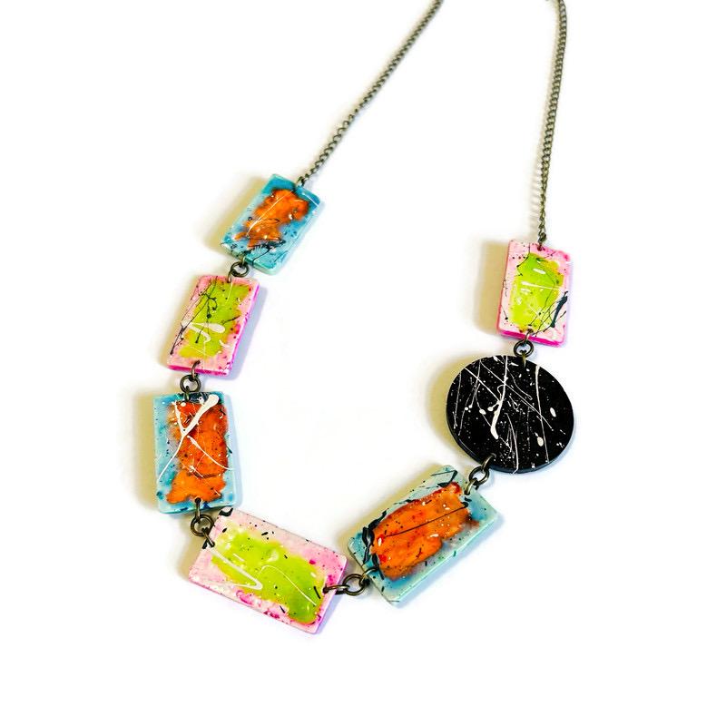 Paint Splash Jewelry Set Handmade