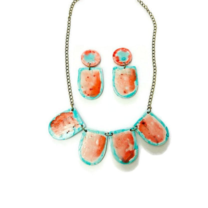 Pastel Statement Jewelry Set Handmade