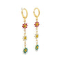 Enamel Multicolored Flower Earrings (H227)(E271)(I586)(L214A)
